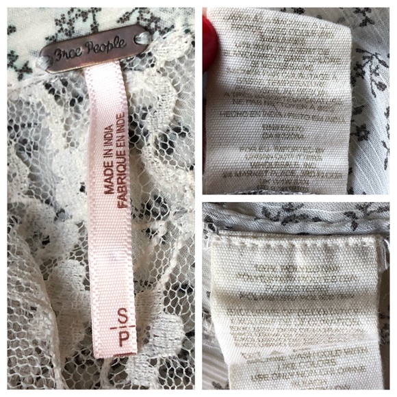 Free People Floral Print Lace Button Down Size S - Picture 8 of 8